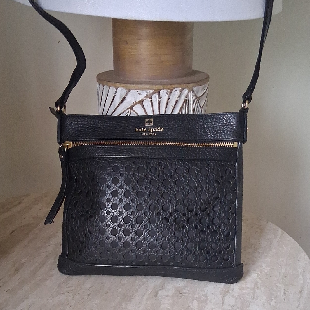 Kate Spade Black Textured Crossbody Bag